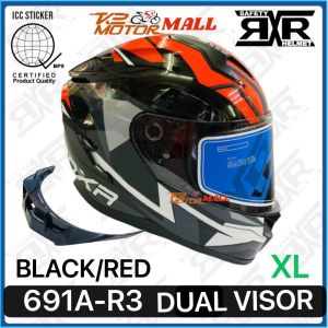 RXR 691A-R3 DUAL VISOR FULL FACE HELMET WITH ICC (BPS) SIZE 59-60CM 62-64CM LARGE & XL