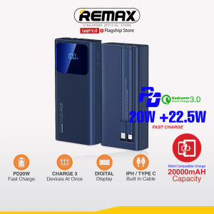 [Remax Energy] RPP-535 Voyage Series 20000mAh Power Bank | Detachable Cable20WPD+ 22.5W Fast Charge Digital Display