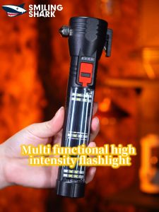 Smiling Shark SD5301 LED Flashlight 5Mode Super Bright COB Side Light Type-c Rechargeable Torch Light Red blue Light Warning Light Waterproof Emergency Light