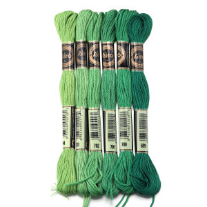 Bộ 6 Sợi Chỉ Thêu Polyester Nhiều Màu Sắc Mỗi Cuộn 48m Dùng Cho Thêu Chữ Thập Thủ Công DIY Và May Vá Dây Chỉ Chống Mài Mòn
