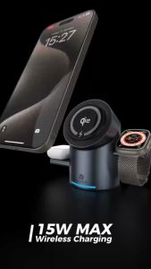 Phone Planet | Qi2 IWatch Wireless Charger Tempered Glass Panel Magnetic Touch Wireless Charger For IPhone17SamsungAirPods & BT Earphone