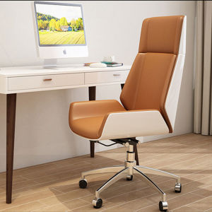 Ghế giám đốc da bò chân xoay lưng ốp gỗ sồi nguyên khối sang trọng chống mỏi lưng BJ7032 Ghế xoay văn phòng làm việc cho lãnh đạo