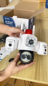 AVIDUS YOOSEE Y60 4 Lens 3 Screens CCTV Camera Wifi/4G 9MP 10x zoom 360° Home safe IP Camera Outdoor Waterproof Two-way voice 360 Panoramic No Blind Spots Smart Wifi CCTV Connect to Cellphone PTZ Security Camera Wireless Home Protection IP Cam Auto Human