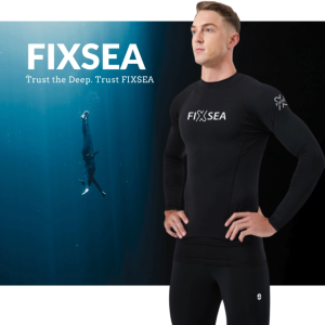 Bay (เน้นUV) เสื้อดำน้ำ ผู้ชาย เสื้อว่ายน้ำแขนยาว เสื้อว่ายน้ำผู้ชาย FIXSEA