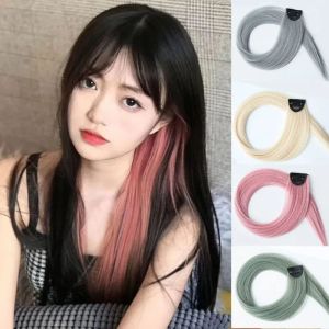 Ka💥Menonjolkan rambut palsu tanpa jahitan yang membentang rambut wig warna-warni wanita berambut panjang