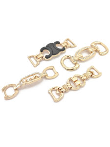 Handmade Shoe Decorative Buckle Accessories Chain Open-Toe Slippers Leather Shoes Flower Accessories No Chain Footwear