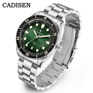 CADISEN Nam Cao Cấp Màu Xanh Sapphire Cơ Tự Động Chống Thấm Nước Vòng Gốm Nhật Bản MIYOTA 8215 Phong Trào Thép Không Gỉ