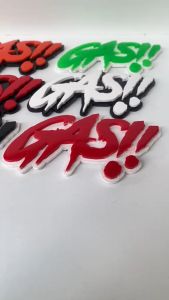 EMBLEM GAS BUKAN STIKER VARIASI MOTOR MOBIL HURUF TIMBUL 3D BAHAN RESIN