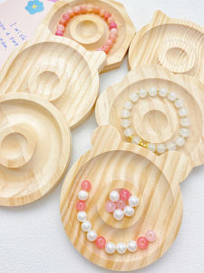 Real Wood Jewelry Display Plate Bead Bracelet Design Plate Bracelet Storage Plate DIY Shooting Props Fashion Accessories