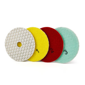 Casaverde 1PC 4"/100mm 3 Step Diamond Polishing Pads Dry Buff Disc for Marble Granite Concrete Abrasive Grinding