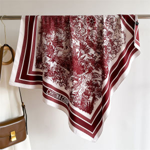 2025 90*90cm Printed Square Scarf Thin Breathable Sunscreen Shawl Casual Outdoor Windproof Head Wrap for Women Ribbon Headband