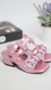 PAMSTAR.ID HR037 - Sandal Anak Perempuan Heels 3cm Selop Tali Lepas Pasang / Sendal Jinjit Anak Korean Style / Sandal Pesta Anak Cewek