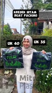 Kantong Plastik Tulip Lebar 50 cm Hitam Putih Merah Besar Kresek Packing Online Shop