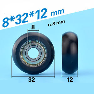 EELHOE | ROUND TYPE BLACK Single 8*32*12 Roller Wheel Bearing Roller R0832 0832T 698Z 608zz Bearing POM Coated Roller WheelUniversal Box