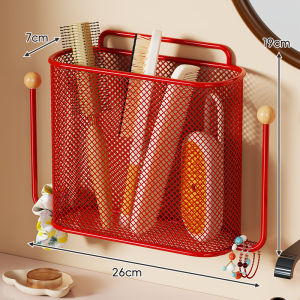 MENGBINFEN | Bathroom Hair Accessory Storage Wall Rack Perforated Draining