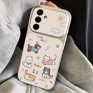 Leather Phone Case For Samsung A17 A57 A56 5G A55 A54 A53 A37 A36 A35 A34 A27 A26 A07 A06 A16 A25 Case Cute Cat Print Back Cover