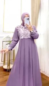 Namira Dress Wanita Terbaru 2024 Viral bahan Ceruty babydoll mix brukat Pakaian Wanita Kekinian