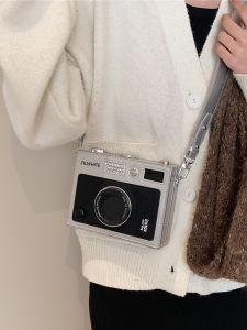 Trendy Mini Camera Bag Womens Shoulder Crossbody Box Phone Bag Single Strap Hard Shell Small Square Bag Fresh Style PU Leather