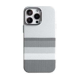 Sanptoch For Magsafe Carbon Fiber Texture Phone Case For iPhone 16 15 14 Pro Max Matte Pixel Peak Shockproof Hard Cover For iPhone 16 Pro Max Simple Slim Skin-friendly Protection Casing with Alloy Lens Ring