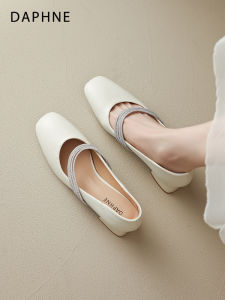 Daphne | Fall 2026 New Water Drill Thick Heel French Style Mary Jane Shoes White