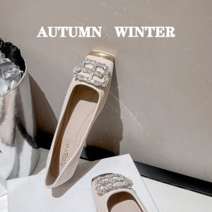 French Style White Thin Shoes Womens Flats Low-Cut Shoes with Skirt Gentle Wanwan Lei Style Pumps Plus Size Womens Shoes 41-43