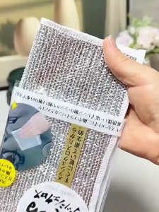 Magic Silver Wire Cleaning Cloth Thickened Non Stick Oil Microfiber Kitchen Dish Washing Towel Steel Wire