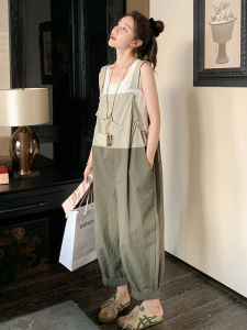 Maternity Overalls Loose Fit Summer Thin Denim Long Pants Suitable for Pregnant Women Late Pregnancy Belly Covering Fresh Style