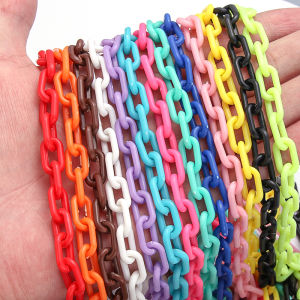 10pcs/lot 50cm Colorful Acrylic Chains Square Bulk Link Chains For Jewelry Making Connector DIY Phone Chain Bags Accessories