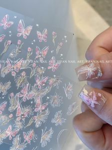 Yifannail [Tulip Butterfly] ~ Colorful Shell Light Butterfly Nail Sticker Three-Dimensional Fairy Butterfly J165