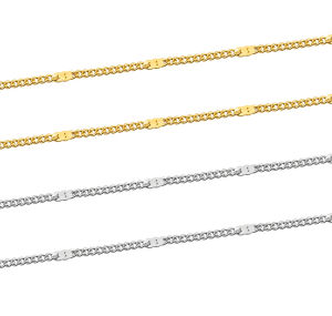 โซ่ทองลิงก์คิวบาแบบแบนทำจากสแตนเลสโซ่ทองสำหรับของขวัญเครื่องประดับทำเครื่องเพชร DIY