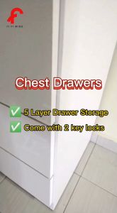 Chest Drawer 5 Layer 6 Drawers with 2 Locks and Keys | Almari Baju Pakaian Laci Berkunci |Storage Drawer