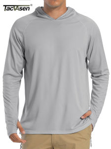 Mens UPF 50+ Sun Protection Hoodie Long Sleeve Quick Dry Breathable Rash Guard Thumbhole Shirt for Fishing Hiking Running