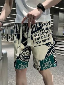 Quần Short Nam Mùa Hè Thường Ngày Mỏng Co Giãn Cạp Cao Ống Đứng Rộng Rãi Quần Thể Thao Trẻ Trung Thời Trang Đường Phố Quần Dài Năm Phần
