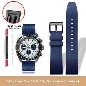 Prosus Prospect Series Panda Three Eyes Silicone Rubber Watchband Compatible with SSC813P1 SSC909P1 Medium Thickness Flat Interface