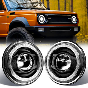 Đèn Pha LED Ô Tô Xe Máy 7 Inch Đa Năng Tích Hợp Đèn Halo Angel Eyes Tương Thích Với Lada 4x4 Urban Niva Jeep JK Land Rover Defender