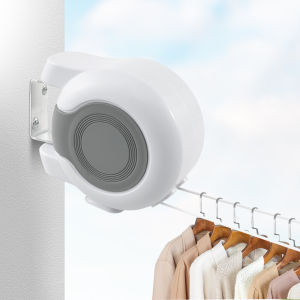 Double Line Clothesline Shrinkable กลางแจ้งติดผนังราวตากผ้า Heavy Duty ระเบียงห้องน้ําที่มองไม่เห็น Clotheslin