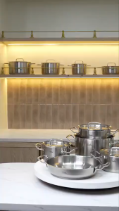 Bộ nồi Fissler Profi 5 món nắp thép kèm chảo hai quai chất liệu inox 18/10 hàng Made in Germany SNT KITCHEN