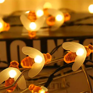 2025 Ramadan Decorations Solar Honey Bee Led String Fairy Light Bee Outdoor Garden Fence Patio Wedding Christmas Garland Lights