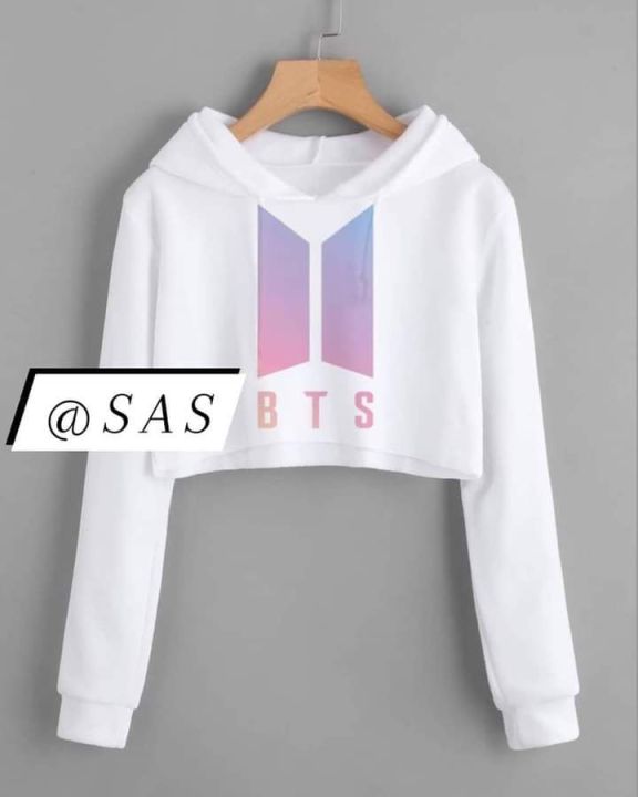 Bts hoodie crop clearance top