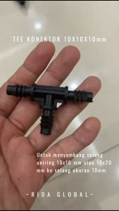 T-Connector Konektor Tee 10mm untuk Aerasi ukuran 10x16mm dan 10x20mm