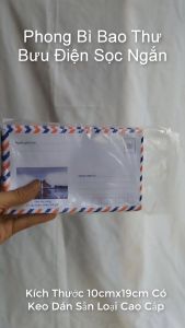 Set 100 Chiếc Phong Bì Bao Thư Bưu Điện Sọc Ngắn Kích Thước 10cmx19cm Có Keo Dán Sẵn Loại Cao Cấp Dày Đẹp Dùng Vào Dịp Mừng Liên Hoan Hiếu Hỉ
