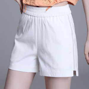 Ice Silk Pure Cotton Shorts Women Summer Thin Loose Wide Leg Pants plus Size Womens Loose Elastic Waist Casual Sports Versatile A-Line