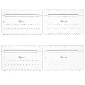4Pcs Acrylic Leather Stitching Aid Plate 3/4/5/6mm Multifunction Punching Tool Ruler for Leather Craft Pricking Letherworking