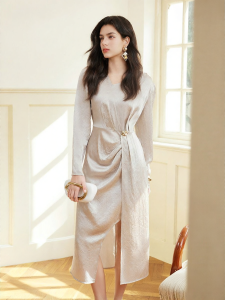BADINA | Đầm Satin Pháp Elegance Mới Mùa Xuân