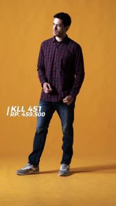 Kemeja Kotak-Kotak Katun Lengan Panjang KLL451