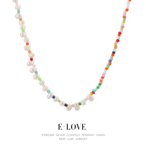 Natural Freshwater Pearl Necklace Fashionable Colorful Beaded Design Lightweight Luxury Girls Choker Necklace Gift