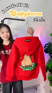 Áo Khoác Hoodie Zip Bé Trai Dây Kéo Form Rộng Nỉ Lót Bông CABYBARA và CÁ SẤU từ 13-50kg - CONXINH