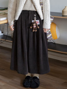 Retro Wide Leg Pants Womens Casual Plaid Corduroy Autumn Winter New Style Comfortable Loose Fit Trousers by Milk Rabbit