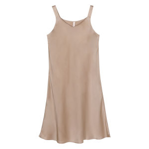 Miiow | Silky Ice Silk Chemise Nightgown Womens Summer New Style With Chest Pad Breathable High-End Feel Strap Sleepwear Casual Home