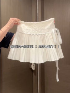 Váy Xếp Ly Ren Ngọt Ngào Màu Hồng Cho Bé Gái Thiết Kế Thanh Lịch Váy Ngắn Xếp Ly Thắt Nơ Tách Rời Váy Ngắn Mùa Hè Cho Nữ